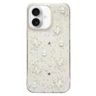 For iPhone 16 Glitter Pearl Butterfly TPU Phone Case(Pearl Butterfly) - 1
