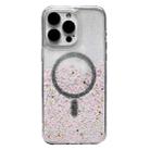 For iPhone 15 Pro Gradient Glitter MagSafe PC Hybrid TPU Phone Case(Gradient Lotus) - 1