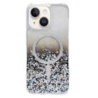 For iPhone 15 Plus Gradient Glitter MagSafe PC Hybrid TPU Phone Case(Gradient Black) - 1