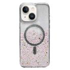 For iPhone 15 Plus Gradient Glitter MagSafe PC Hybrid TPU Phone Case(Gradient Lotus) - 1