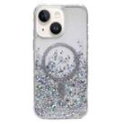 For iPhone 14 Gradient Glitter MagSafe PC Hybrid TPU Phone Case(Gradient Silver) - 1