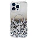 For iPhone 14 Pro Max Gradient Glitter MagSafe PC Hybrid TPU Phone Case(Gradient Black) - 1