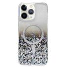 For iPhone 11 Pro Max Gradient Glitter MagSafe PC Hybrid TPU Phone Case(Gradient Black) - 1