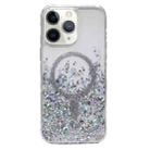 For iPhone 11 Pro Max Gradient Glitter MagSafe PC Hybrid TPU Phone Case(Gradient Silver) - 1