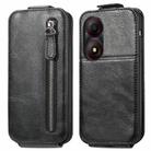 For ZTE Blade A34 Zipper Wallet Vertical Flip Leather Phone Case(Black) - 1