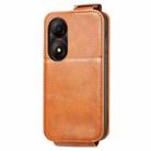 For ZTE Blade A34 Zipper Wallet Vertical Flip Leather Phone Case(Brown) - 3