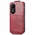 For ZTE Blade A34 Zipper Wallet Vertical Flip Leather Phone Case(Red) - 3