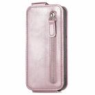 For ZTE Blade A34 Zipper Wallet Vertical Flip Leather Phone Case(Rose Gold) - 2