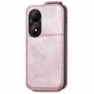 For ZTE Blade A34 Zipper Wallet Vertical Flip Leather Phone Case(Rose Gold) - 3