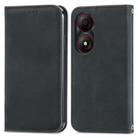For ZTE Blade A34 Retro Skin Feel Magnetic Flip Leather Phone Case(Black) - 1