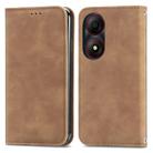 For ZTE Blade A34 Retro Skin Feel Magnetic Flip Leather Phone Case(Brown) - 1