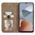 For ZTE Blade A34 Retro Skin Feel Magnetic Flip Leather Phone Case(Brown) - 3