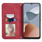 For ZTE Blade A34 Retro Skin Feel Magnetic Flip Leather Phone Case(Red) - 3