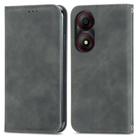 For ZTE Blade A34 Retro Skin Feel Magnetic Flip Leather Phone Case(Gray) - 1