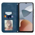 For ZTE Blade A34 Retro Skin Feel Magnetic Flip Leather Phone Case(Blue) - 3