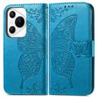 For Huawei Pura 70 Butterfly Love Flower Embossed Leather Phone Case(Blue) - 2