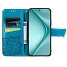 For Huawei Pura 70 Butterfly Love Flower Embossed Leather Phone Case(Blue) - 3