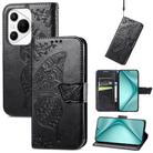 For Huawei Pura 70 Butterfly Love Flower Embossed Leather Phone Case(Black) - 1