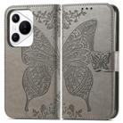 For Huawei Pura 70 Butterfly Love Flower Embossed Leather Phone Case(Gray) - 2