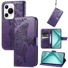 For Huawei Pura 70 Butterfly Love Flower Embossed Leather Phone Case(Purple) - 1