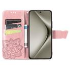 For Huawei Pura 70 Pro Butterfly Love Flower Embossed Leather Phone Case(Rose Gold) - 3