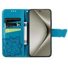 For Huawei Pura 70 Pro Butterfly Love Flower Embossed Leather Phone Case(Blue) - 3