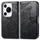 For Huawei Pura 70 Pro Butterfly Love Flower Embossed Leather Phone Case(Black) - 2