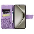 For Huawei Pura 70 Pro Butterfly Love Flower Embossed Leather Phone Case(Lavender) - 3