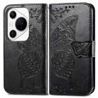 For Huawei Pura 70 Pro+ Butterfly Love Flower Embossed Leather Phone Case(Black) - 2