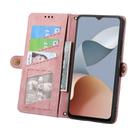 For ZTE Blade A34 Geometric Zipper Wallet Side Buckle Leather Phone Case(Pink) - 3