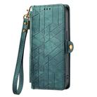 For ZTE Blade A34 Geometric Zipper Wallet Side Buckle Leather Phone Case(Green) - 2