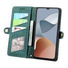 For ZTE Blade A34 Geometric Zipper Wallet Side Buckle Leather Phone Case(Green) - 3