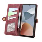 For ZTE Blade A34 Geometric Zipper Wallet Side Buckle Leather Phone Case(Red) - 3