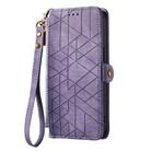 For ZTE Blade A34 Geometric Zipper Wallet Side Buckle Leather Phone Case(Purple) - 2