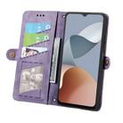 For ZTE Blade A34 Geometric Zipper Wallet Side Buckle Leather Phone Case(Purple) - 3