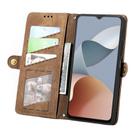 For ZTE Blade A34 Geometric Zipper Wallet Side Buckle Leather Phone Case(Brown) - 3