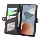 For ZTE Blade A34 Geometric Zipper Wallet Side Buckle Leather Phone Case(Black) - 3