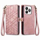 For ZTE Blade A75 4G Geometric Zipper Wallet Side Buckle Leather Phone Case(Pink) - 2