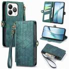 For ZTE Blade A75 4G Geometric Zipper Wallet Side Buckle Leather Phone Case(Green) - 1