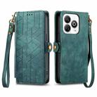 For ZTE Blade A75 4G Geometric Zipper Wallet Side Buckle Leather Phone Case(Green) - 2