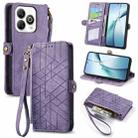 For ZTE Blade A75 4G Geometric Zipper Wallet Side Buckle Leather Phone Case(Purple) - 1