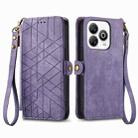 For ZTE Blade A75 4G Geometric Zipper Wallet Side Buckle Leather Phone Case(Purple) - 2