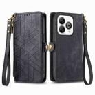 For ZTE Blade A75 4G Geometric Zipper Wallet Side Buckle Leather Phone Case(Black) - 2