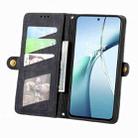 For ZTE Blade A75 4G Geometric Zipper Wallet Side Buckle Leather Phone Case(Black) - 3