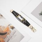 For Apple Watch SE 2023 44mm Beaded National Style Bracelet Crystal Watch Band(Black) - 2