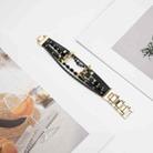 For Apple Watch Series 4 44mm Beaded National Style Bracelet Crystal Watch Band(Black) - 2