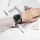 For Apple Watch Series 4 44mm Beaded National Style Bracelet Crystal Watch Band(Black) - 3