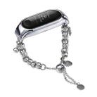 For Xiaomi Mi Band 3 / 4 Beaded Bracelet Metal Watch Band(Silver+Single Bead) - 1