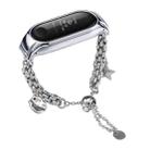 For Xiaomi Mi Band 3 / 4 Beaded Bracelet Metal Watch Band(Silver+Star) - 1
