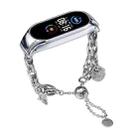 For Xiaomi Mi Band 5 / 6 Beaded Bracelet Metal Watch Band(Silver+Corn) - 1